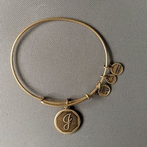 Alex and Ani gold J charm bracelet